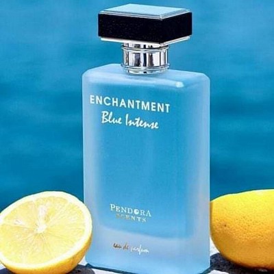 Fresh, light and clean, Enchantment Blue Intense is a great fragrance.   The notes are well blended and while wet, lemon and apple combination come out strong. The cedar and florals come next then, the musk and amber are the last to arrive.